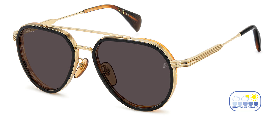 Óculos de sol david beckham db 1226/g/s rhl 63 dorado pilot masculino tamanho 57mm - Vista de detalhe