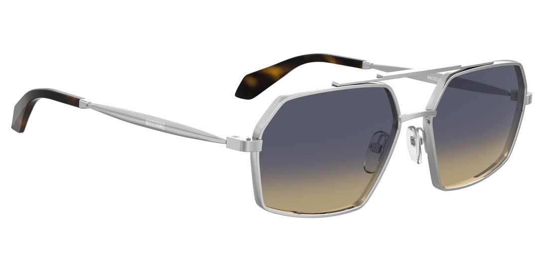 Óculos de sol moschino mos210/s 010 ie plateado square unisex tamanho 60mm - Vista de detalhe