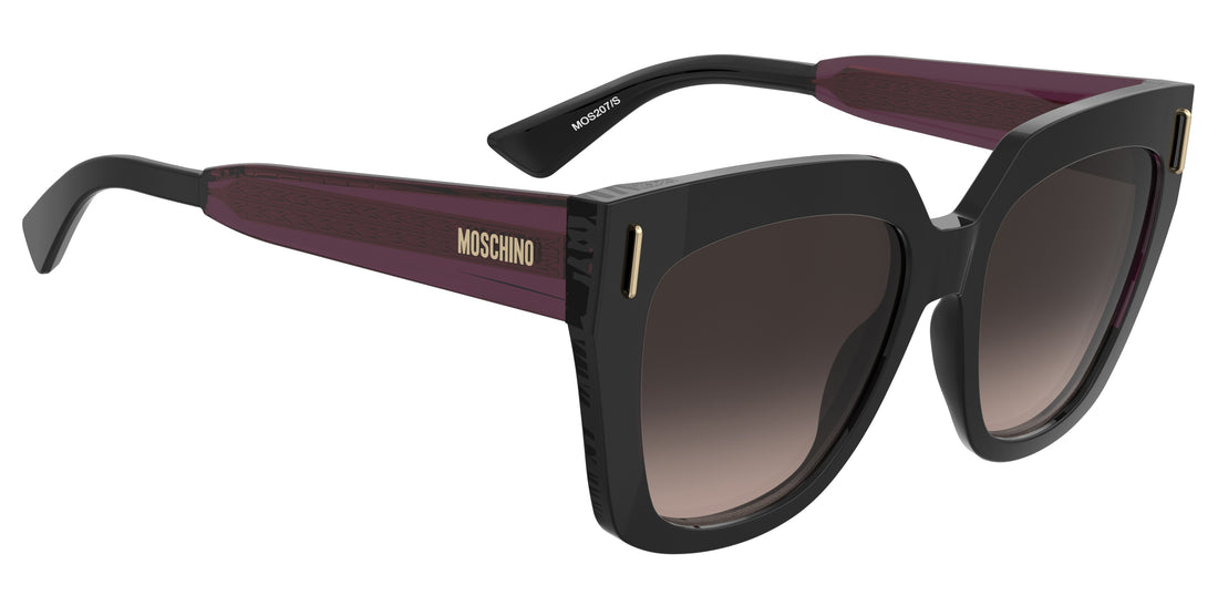 Óculos de sol moschino mos207/s guu ha negro square femenino tamanho 55mm - Vista de detalhe