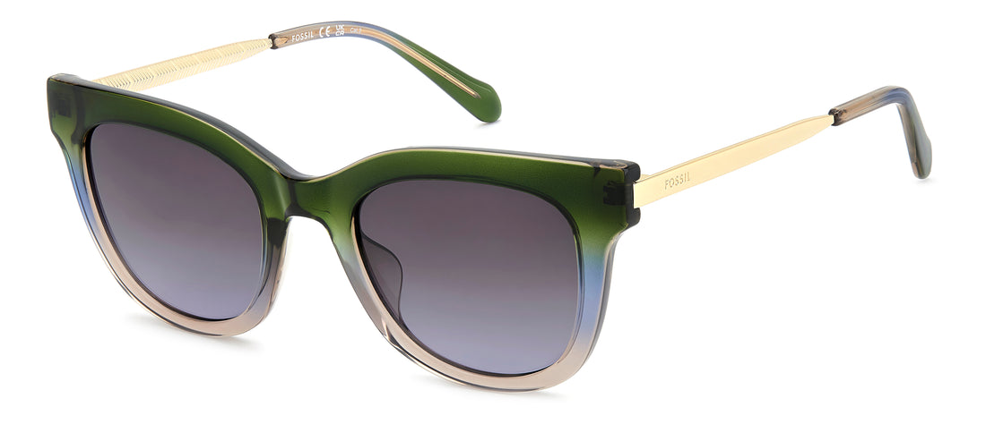 Occhiali da sole fossil fos 2169/g/s 4n7 9o verde cat eye femenino taglia 51mm - Vista principale