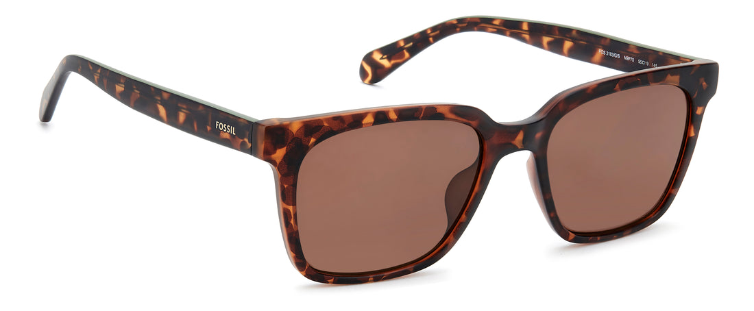 Occhiali da sole fossil fos 3183/g/s n9p 70 havana rectangular masculino taglia 55mm - Vista dettagliata