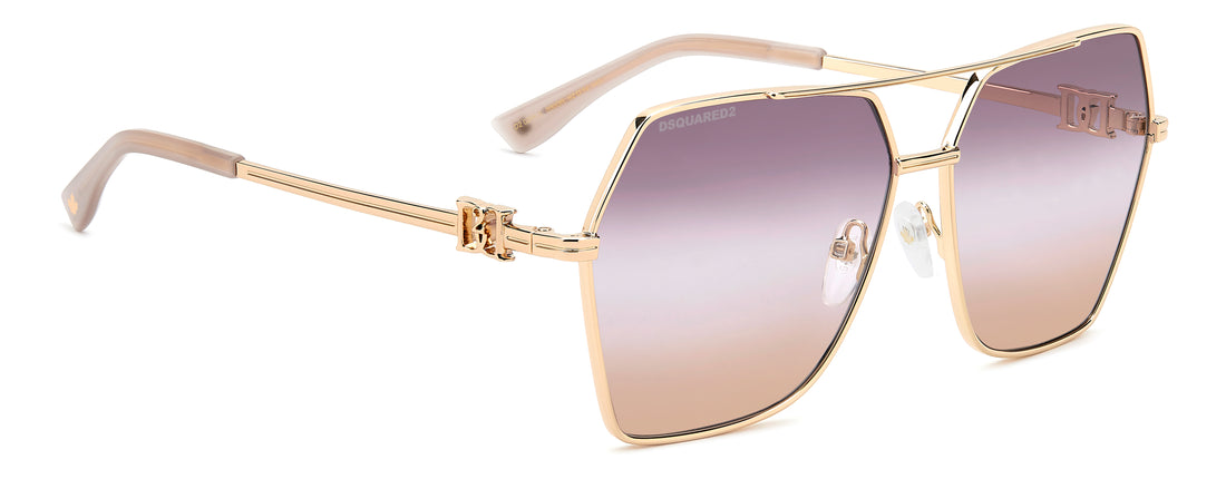 Occhiali da sole dsquared2 d2 0206/s 000 qr dorado butterfly femenino taglia 62mm - Vista dettagliata