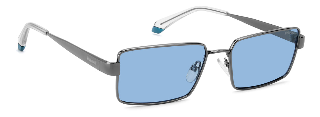 Óculos de sol polaroid pld 6255/s/x kj1 c3 plateado rectangular masculino tamanho 56mm - Vista de detalhe