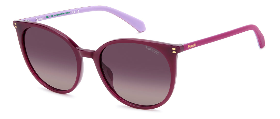Óculos de sol polaroid pld 4208/s/x 0t7 jr burdeos cat eye femenino tamanho 55mm - Vista principal