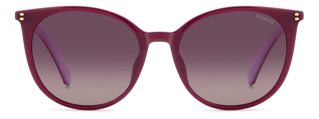Óculos de sol polaroid pld 4208/s/x 0t7 jr burdeos cat eye femenino tamanho 55mm - Vista de detalhe
