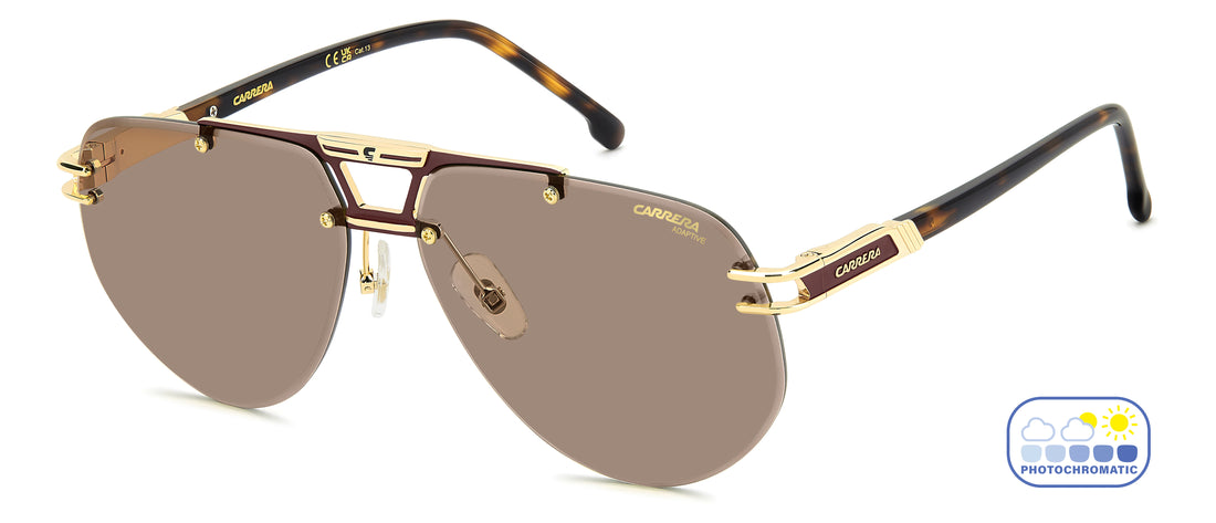 Gafas de sol carrera 1087/s 06j ii dorado rectangular masculino talla 63mm - Vista de detalle