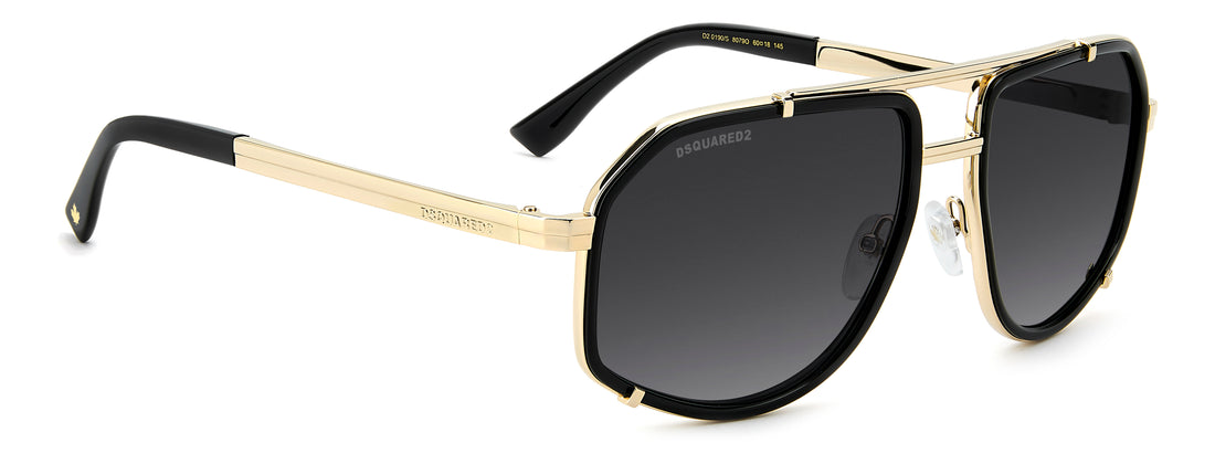 Sunglasses dsquared2 d2 0190/s 807 9o negro rectangular masculino size 60mm - Detailed view