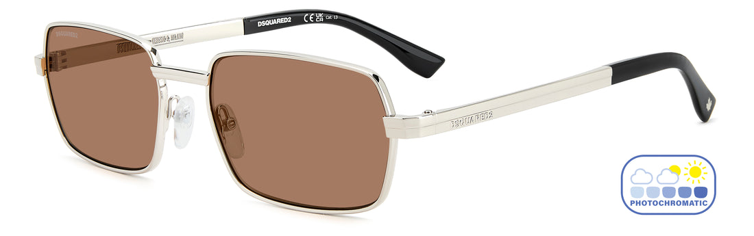 Occhiali da sole dsquared2 d2 0192/s 010 n8 plateado oval masculino taglia 58mm - Vista dettagliata