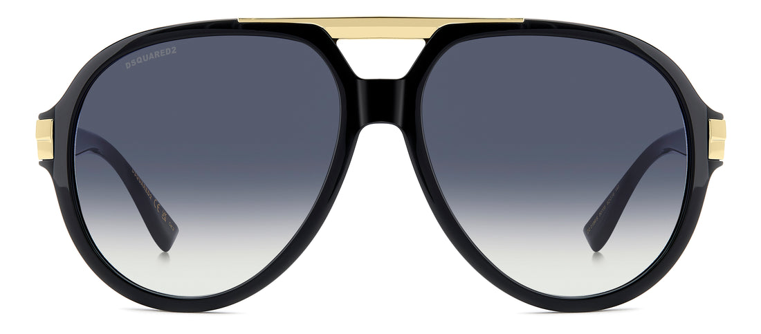Occhiali da sole dsquared2 d2 0196/s 807 08 negro pilot masculino taglia 62mm - Vista dettagliata