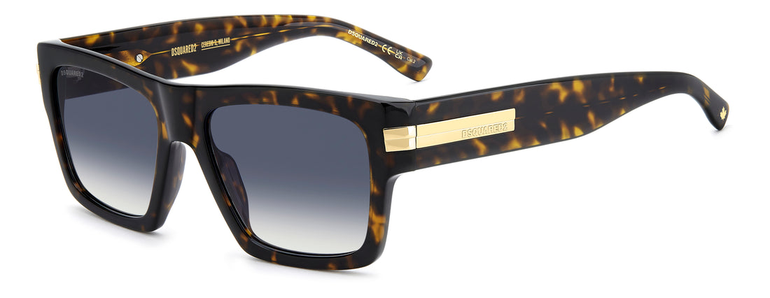 Occhiali da sole dsquared2 d2 0198/s 086 08 havana square masculino taglia 55mm - Vista principale