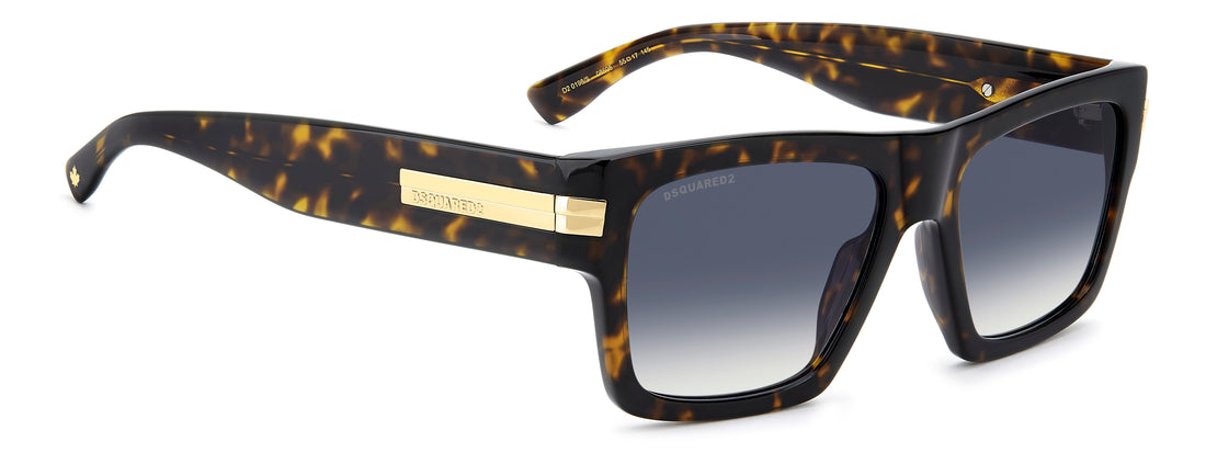 Occhiali da sole dsquared2 d2 0198/s 086 08 havana square masculino taglia 55mm - Vista dettagliata