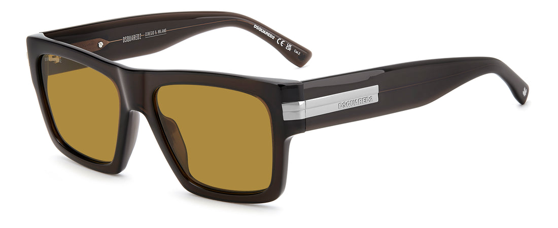 Sunglasses dsquared2 d2 0198/s 09q 70 marron square masculino size 55mm - Main view