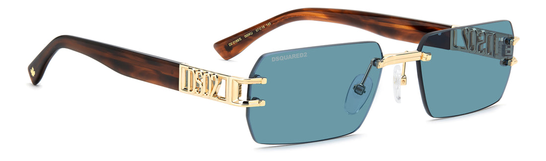 Occhiali da sole dsquared2 d2 0189/s 000 ku dorado rectangular masculino taglia 57mm - Vista dettagliata