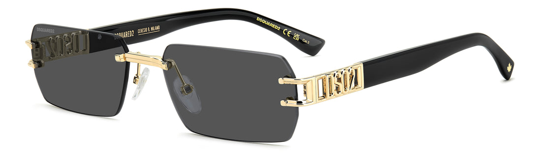 Occhiali da sole dsquared2 d2 0189/s j5g ir dorado rectangular masculino taglia 57mm - Vista principale