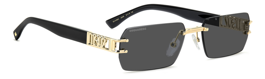 Occhiali da sole dsquared2 d2 0189/s j5g ir dorado rectangular masculino taglia 57mm - Vista dettagliata