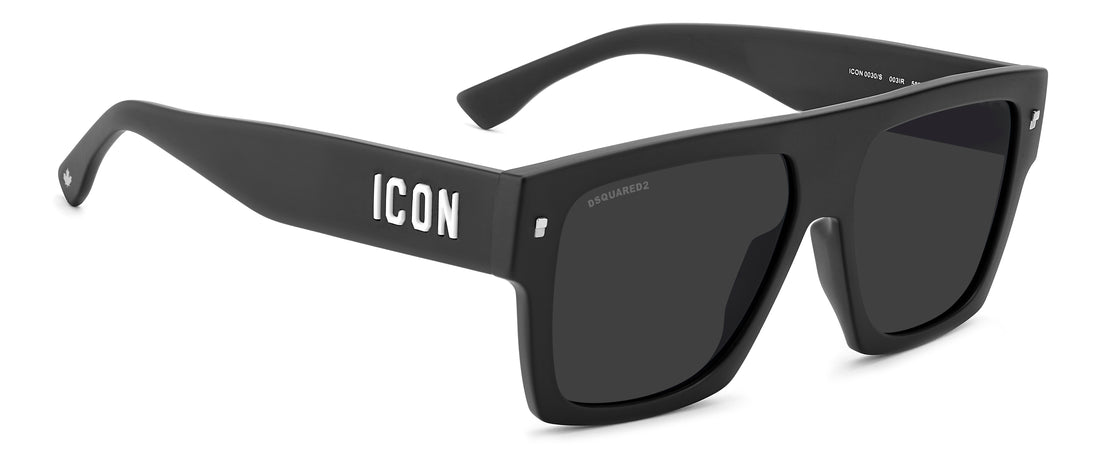 Occhiali da sole dsquared2 icon 0030/s 003 ir negro rectangular masculino taglia 58mm - Vista dettagliata