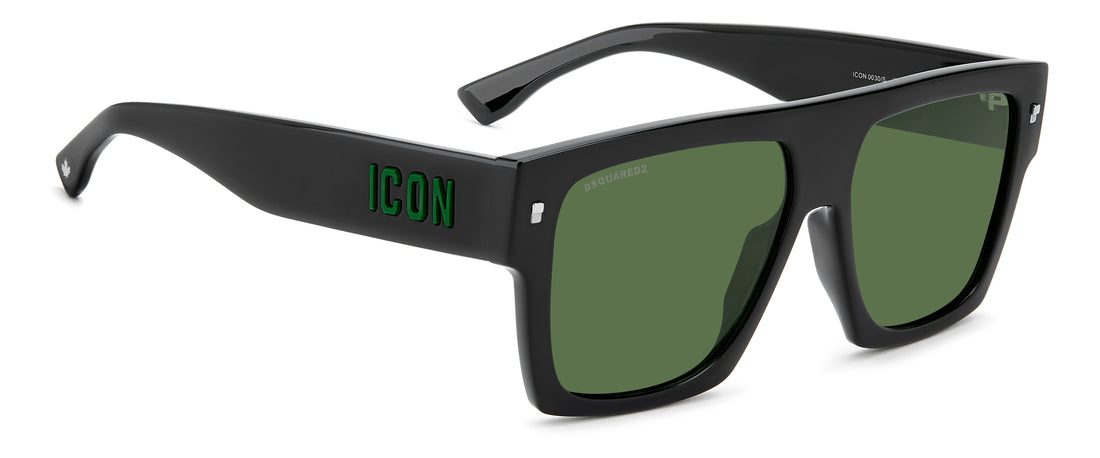 Occhiali da sole dsquared2 icon 0030/s 7zj qt negro rectangular masculino taglia 58mm - Vista dettagliata