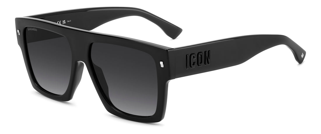 Occhiali da sole dsquared2 icon 0030/s 807 9o negro rectangular masculino taglia 58mm - Vista principale