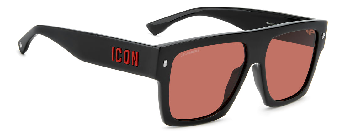 Occhiali da sole dsquared2 icon 0030/s oit u1 negro rectangular masculino taglia 58mm - Vista dettagliata