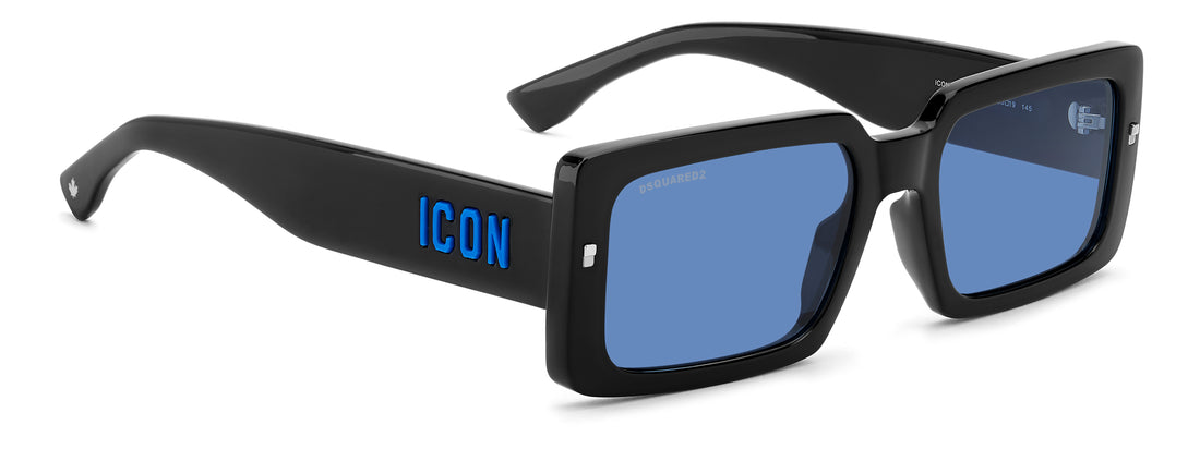 Occhiali da sole dsquared2 icon 0029/s oy4 ku negro rectangular masculino taglia 55mm - Vista dettagliata