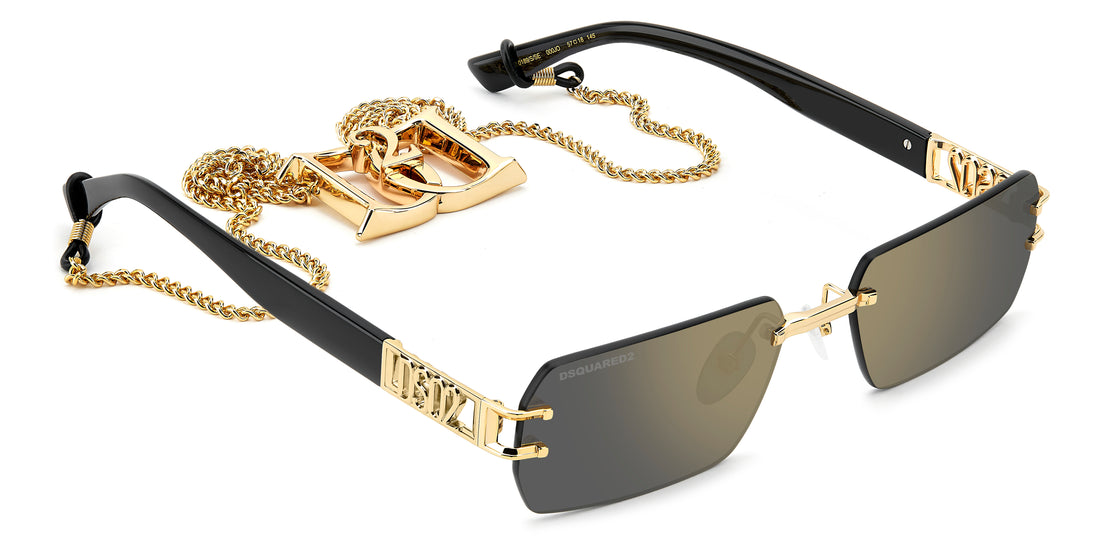 Occhiali da sole dsquared2 d2 0189/s/se 000 jo dorado rectangular masculino taglia 57mm - Vista dettagliata