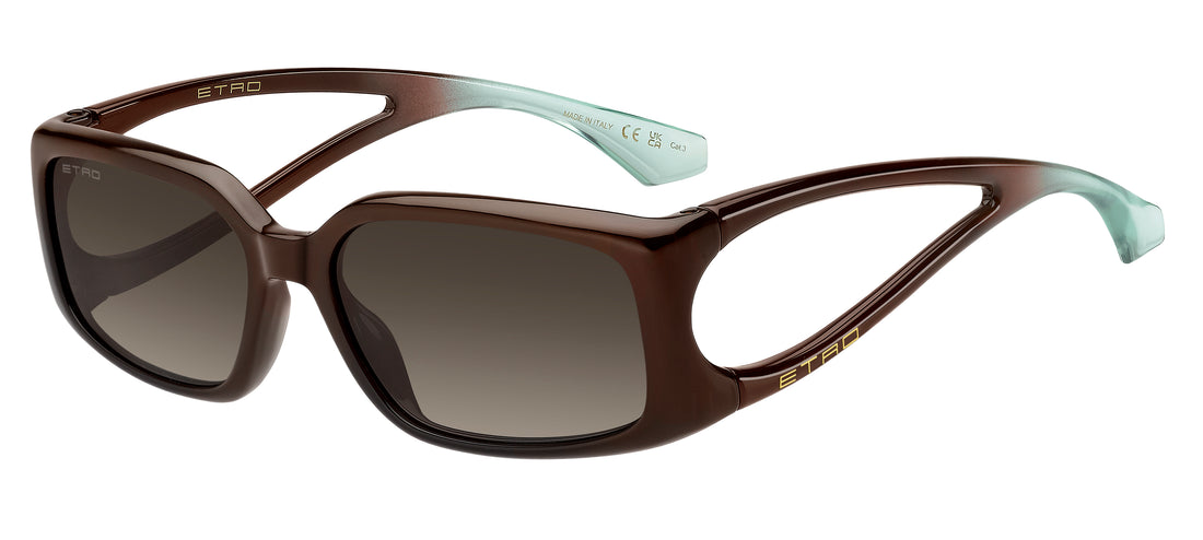 Sunglasses etrozephyr 7j5 ha marron rectangular femenino size 56mm - Main view