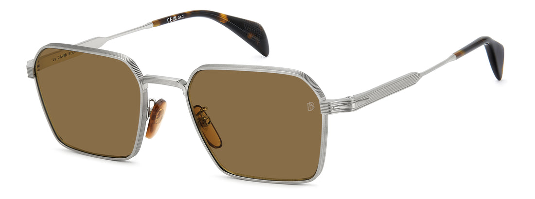 Solbriller david beckham db 1245/s 8jd 2m plateado rectangular masculino størrelse 53mm - Hovedvisning