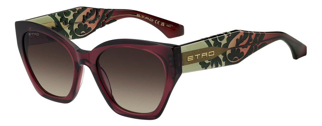 Solbriller etro 0148/s bqa ha burdeos rectangular femenino størrelse 55mm - Hovedvisning