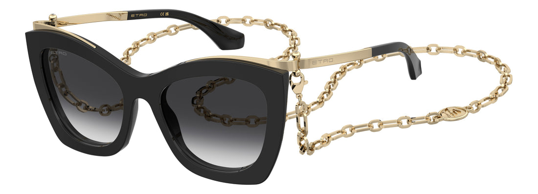 Solglasögon etrovela 807 9o negro rectangular femenino storlek 56mm - Huvudvy