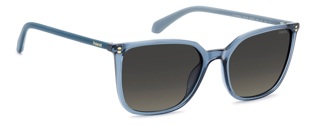 Óculos de sol polaroid pld 4209/s/x mvu lb azul square femenino tamanho 56mm - Vista de detalhe