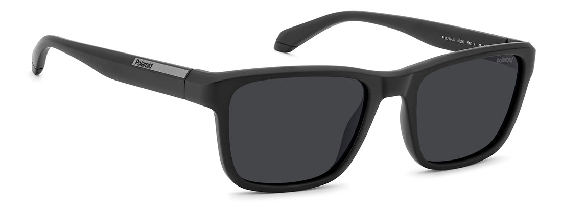 Óculos de sol polaroid pld 2174/s 003 m9 negro rectangular masculino tamanho 54mm - Vista de detalhe