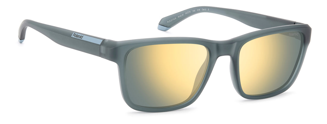 Óculos de sol polaroid pld 2174/s riw lm gris rectangular masculino tamanho 54mm - Vista de detalhe