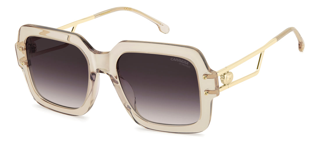 Solbriller carrera 3104/s 10a 3x beige square femenino størrelse 55mm - Hovedvisning