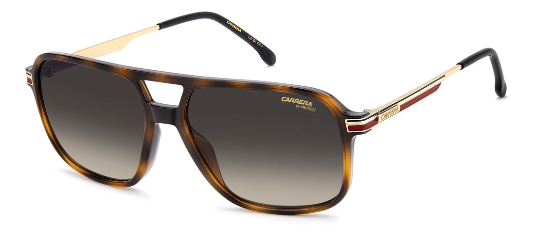 Solglasögon carrera 390/s 086 9o havana rectangular masculino storlek 59mm - Huvudvy