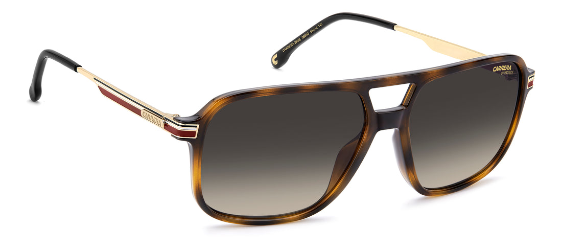 Solglasögon carrera 390/s 086 9o havana rectangular masculino storlek 59mm - Detaljvy