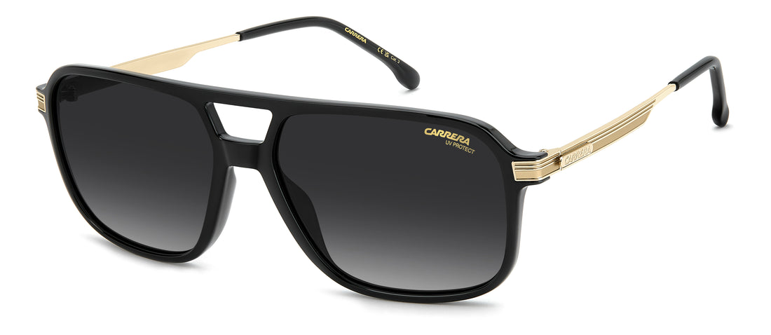 Solglasögon carrera 390/s 807 9o negro rectangular masculino storlek 59mm - Huvudvy
