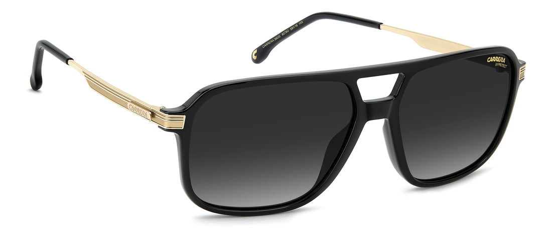 Solglasögon carrera 390/s 807 9o negro rectangular masculino storlek 59mm - Detaljvy