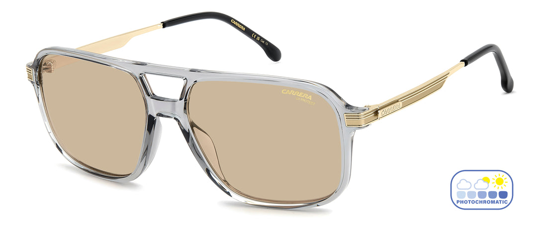 Solglasögon carrera 390/s kb7 q6 gris rectangular masculino storlek 59mm - Huvudvy