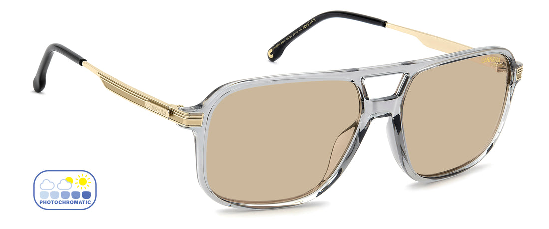 Solglasögon carrera 390/s kb7 q6 gris rectangular masculino storlek 59mm - Detaljvy