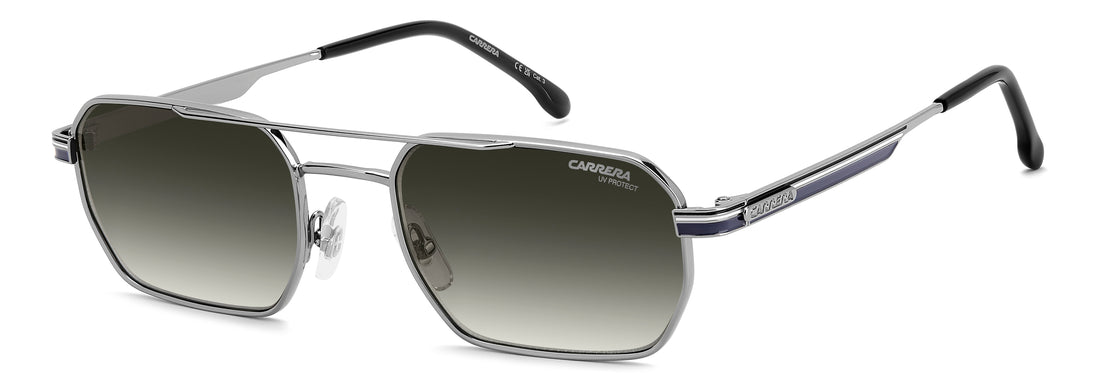 Solglasögon carrera 389/s v84 9k plateado rectangular masculino storlek 54mm - Huvudvy