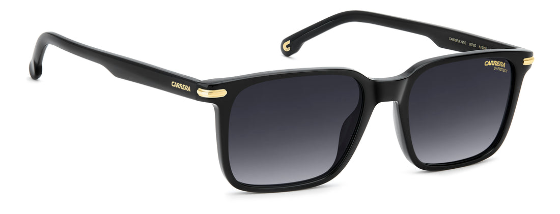 Solbriller carrera 391/s 807 9o negro rectangular masculino størrelse 53mm - Detaljeret visning