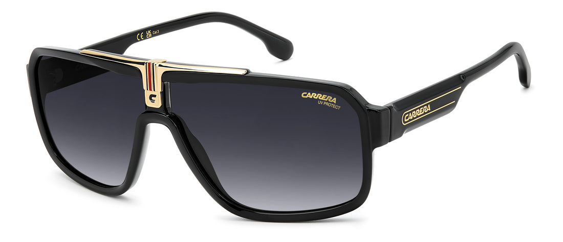 Solglasögon carrera 1091/s 807 9o negro rectangular masculino storlek 65mm - Huvudvy