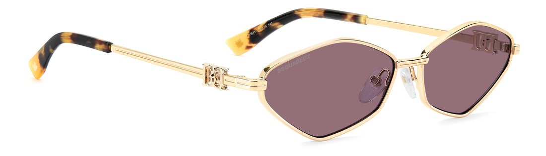 Óculos de sol dsquared2 d2 0225/s 000 4s dorado oval femenino tamanho 59mm - Vista de detalhe