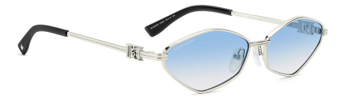 Óculos de sol dsquared2 d2 0225/s 010 st plateado oval femenino tamanho 59mm - Vista de detalhe