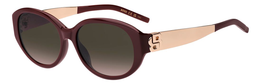 Solbriller hugo boss boss 2015/s lhf m2 burdeos oval femenino størrelse 56mm - Hovedvisning