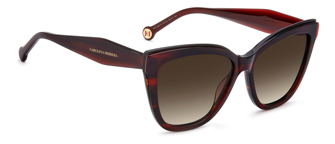 Solbriller carolina herrera her 0402/s 0uc ha rojo rectangular femenino størrelse 56mm - Detaljeret visning