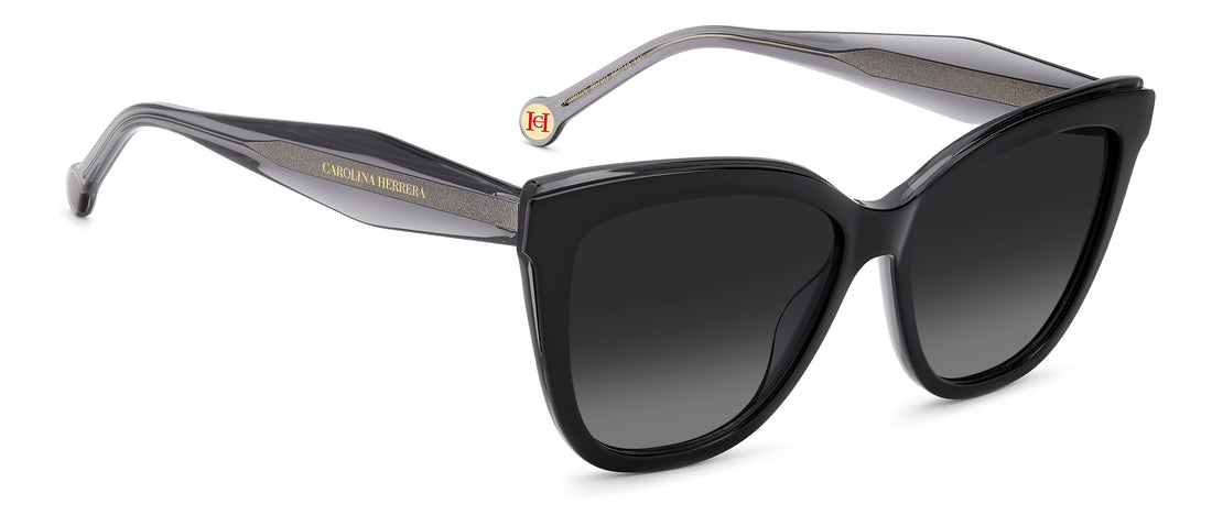 Solbriller carolina herrera her 0402/s 807 9o negro rectangular femenino størrelse 56mm - Detaljeret visning