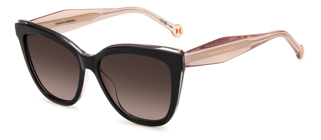 Solbriller carolina herrera her 0402/s kdx ha negro rectangular femenino størrelse 56mm - Hovedvisning