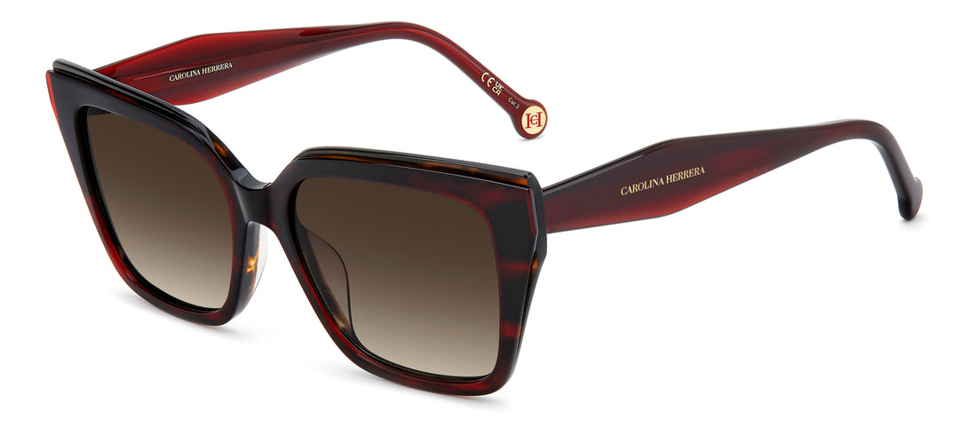 Solbriller carolina herrera her 0403/g/s 0uc ha rojo square femenino størrelse 54mm - Hovedvisning