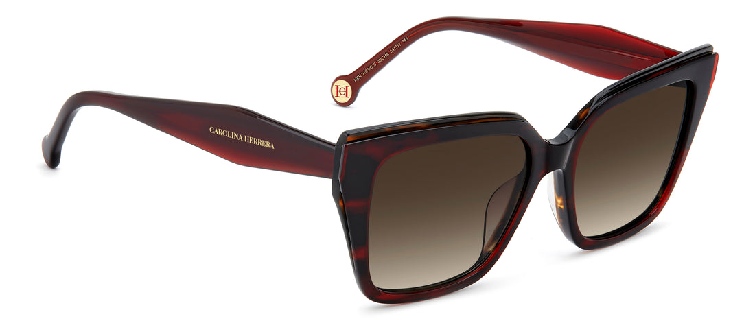Solbriller carolina herrera her 0403/g/s 0uc ha rojo square femenino størrelse 54mm - Detaljeret visning